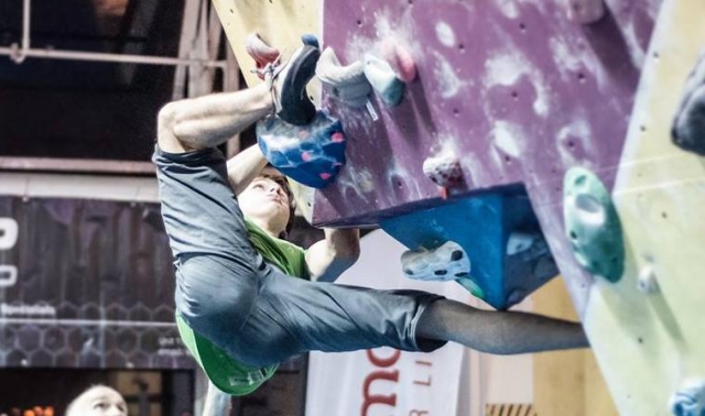Climbing on one of our walls